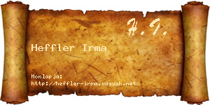 Heffler Irma névjegykártya