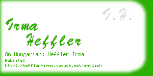 irma heffler business card